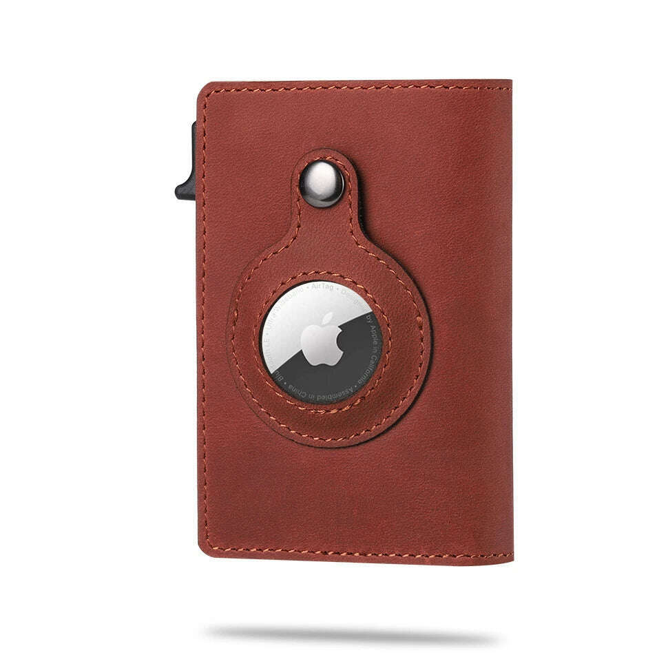 2023 For Apple Airtag Wallet Men Carbon Fiber Fashion ID Credit Card Holder Rfid Slim Airtag Slide Wallet Designer Cardholder - KIMLUD