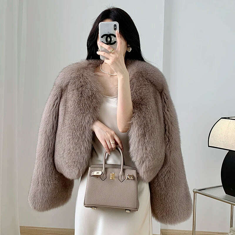 2023 Luxury Lady Winter Full Pelt Real Fox Fur Jacket Thick Warm Natural Fur Coat Women Outerwear Fashion Jacket - KIMLUD