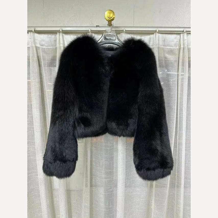 2023 Luxury Lady Winter Full Pelt Real Fox Fur Jacket Thick Warm Natural Fur Coat Women Outerwear Fashion Jacket - KIMLUD