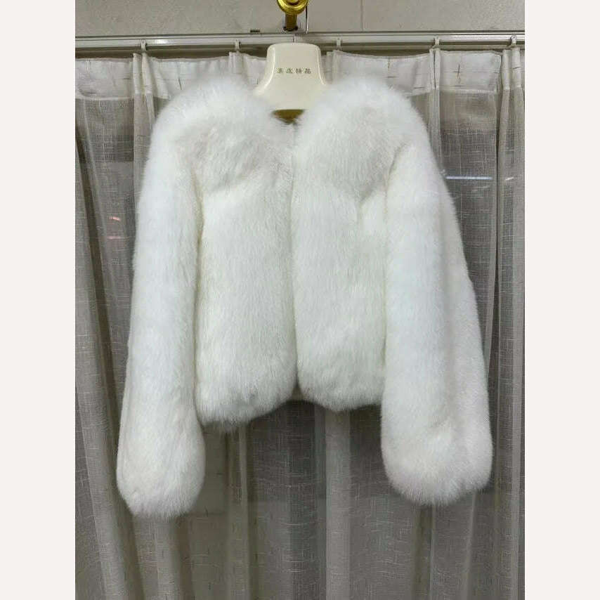 2023 Luxury Lady Winter Full Pelt Real Fox Fur Jacket Thick Warm Natural Fur Coat Women Outerwear Fashion Jacket - KIMLUD
