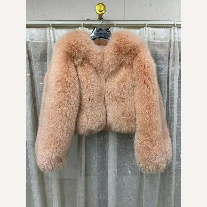 2023 Luxury Lady Winter Full Pelt Real Fox Fur Jacket Thick Warm Natural Fur Coat Women Outerwear Fashion Jacket - KIMLUD
