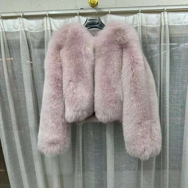 2023 Luxury Lady Winter Full Pelt Real Fox Fur Jacket Thick Warm Natural Fur Coat Women Outerwear Fashion Jacket - KIMLUD
