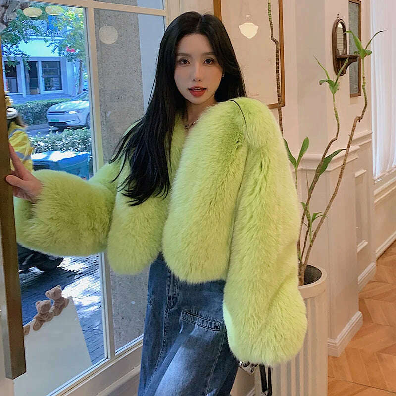 2023 Luxury Lady Winter Full Pelt Real Fox Fur Jacket Thick Warm Natural Fur Coat Women Outerwear Fashion Jacket - KIMLUD