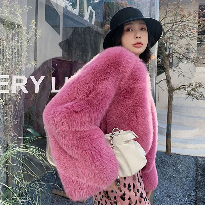 2023 Luxury Lady Winter Full Pelt Real Fox Fur Jacket Thick Warm Natural Fur Coat Women Outerwear Fashion Jacket - KIMLUD