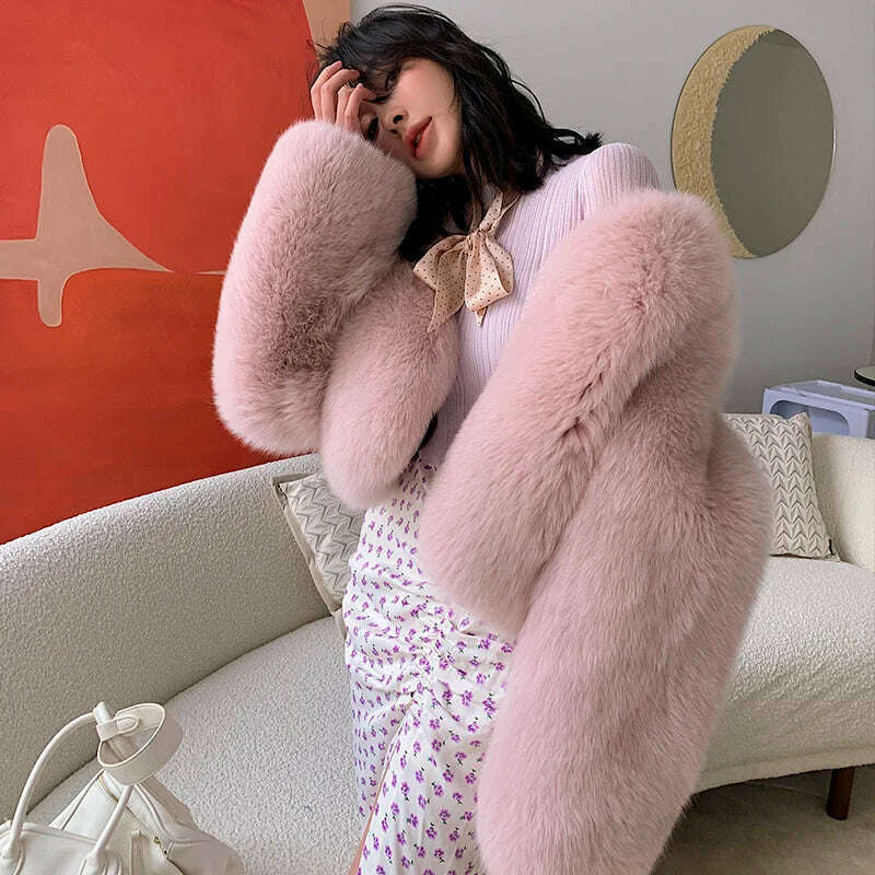 2023 Luxury Lady Winter Full Pelt Real Fox Fur Jacket Thick Warm Natural Fur Coat Women Outerwear Fashion Jacket - KIMLUD