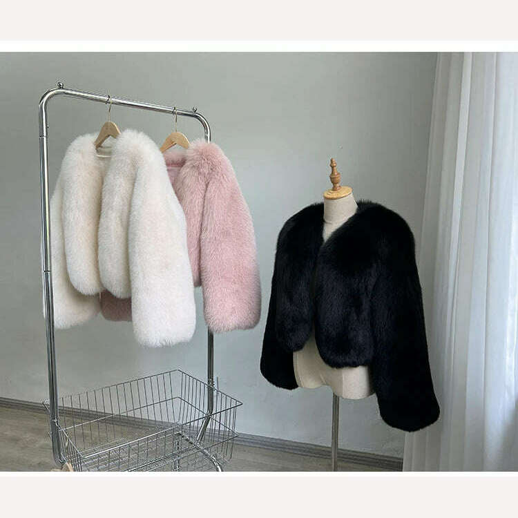 2023 Luxury Lady Winter Full Pelt Real Fox Fur Jacket Thick Warm Natural Fur Coat Women Outerwear Fashion Jacket - KIMLUD