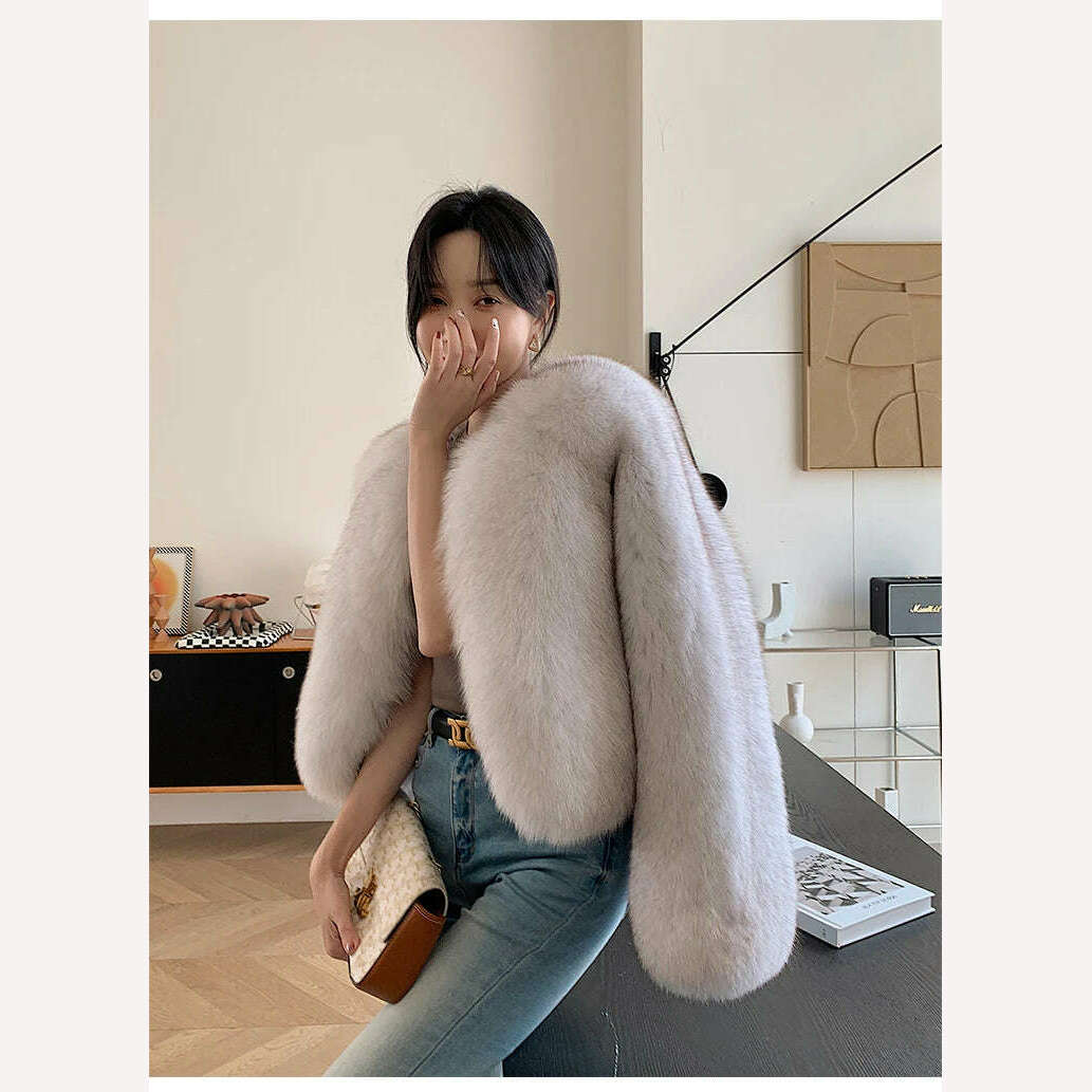 2023 Luxury Lady Winter Full Pelt Real Fox Fur Jacket Thick Warm Natural Fur Coat Women Outerwear Fashion Jacket - KIMLUD
