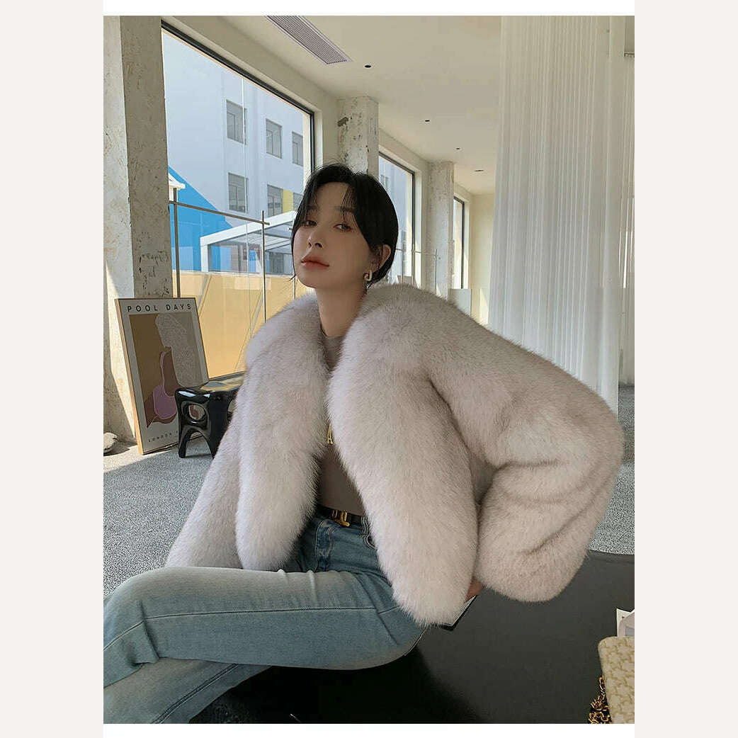 2023 Luxury Lady Winter Full Pelt Real Fox Fur Jacket Thick Warm Natural Fur Coat Women Outerwear Fashion Jacket - KIMLUD