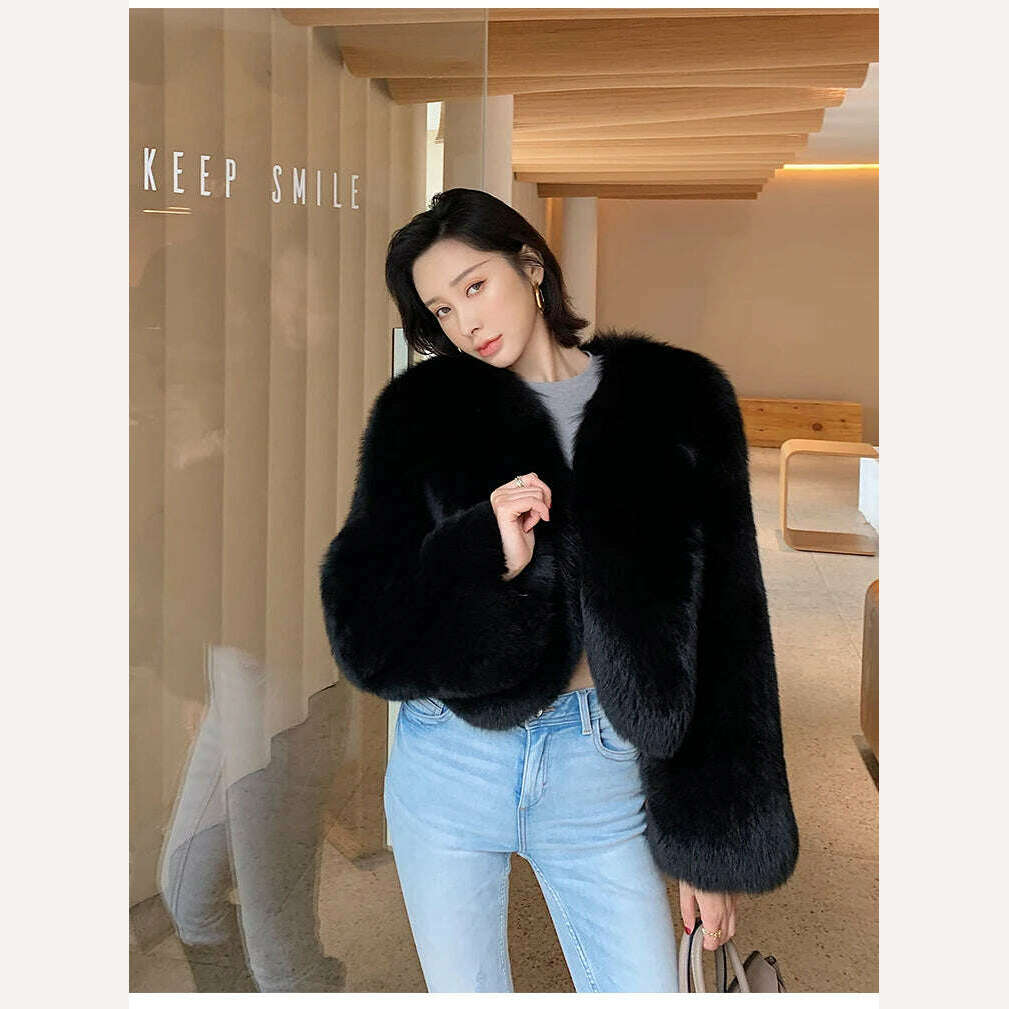 2023 Luxury Lady Winter Full Pelt Real Fox Fur Jacket Thick Warm Natural Fur Coat Women Outerwear Fashion Jacket - KIMLUD