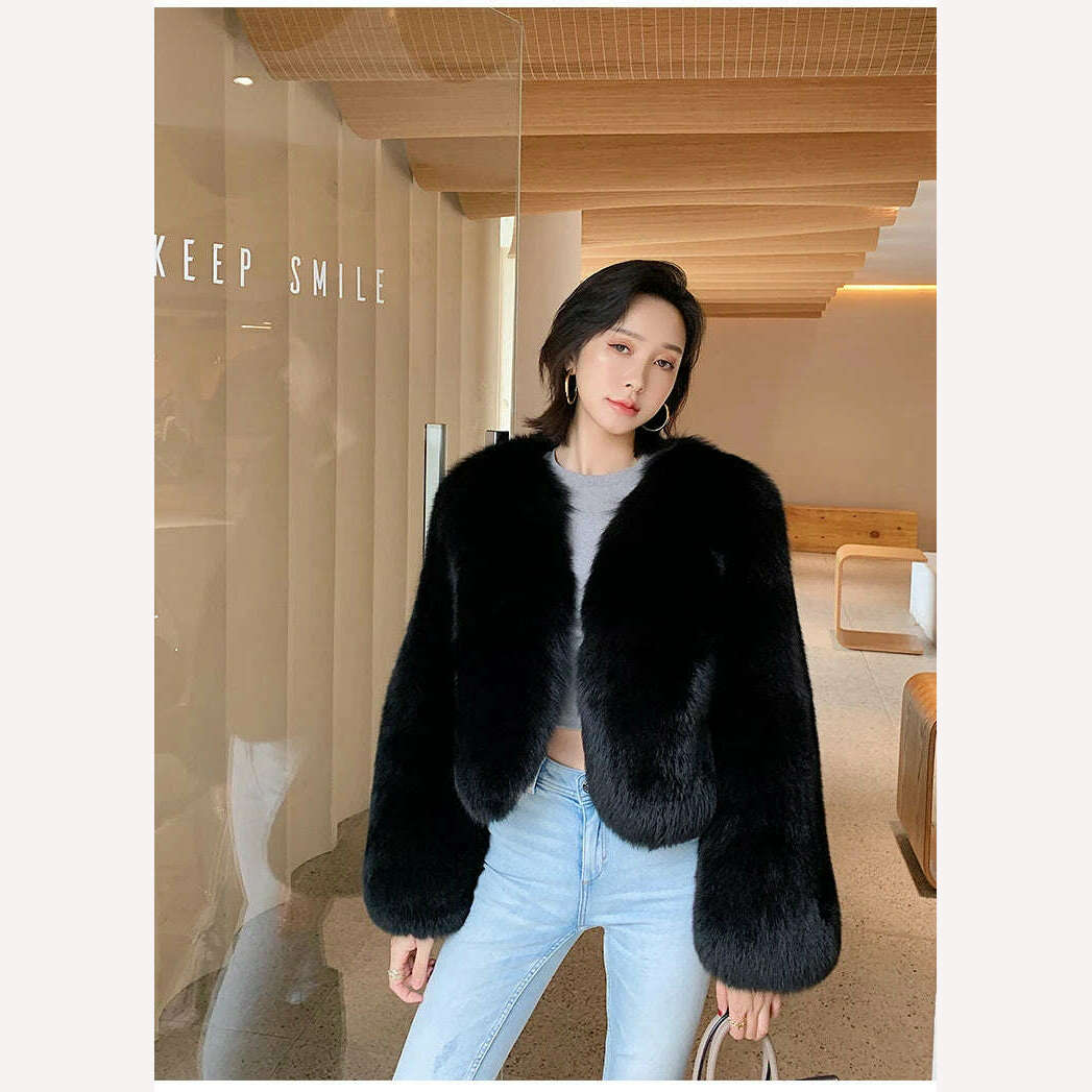 2023 Luxury Lady Winter Full Pelt Real Fox Fur Jacket Thick Warm Natural Fur Coat Women Outerwear Fashion Jacket - KIMLUD