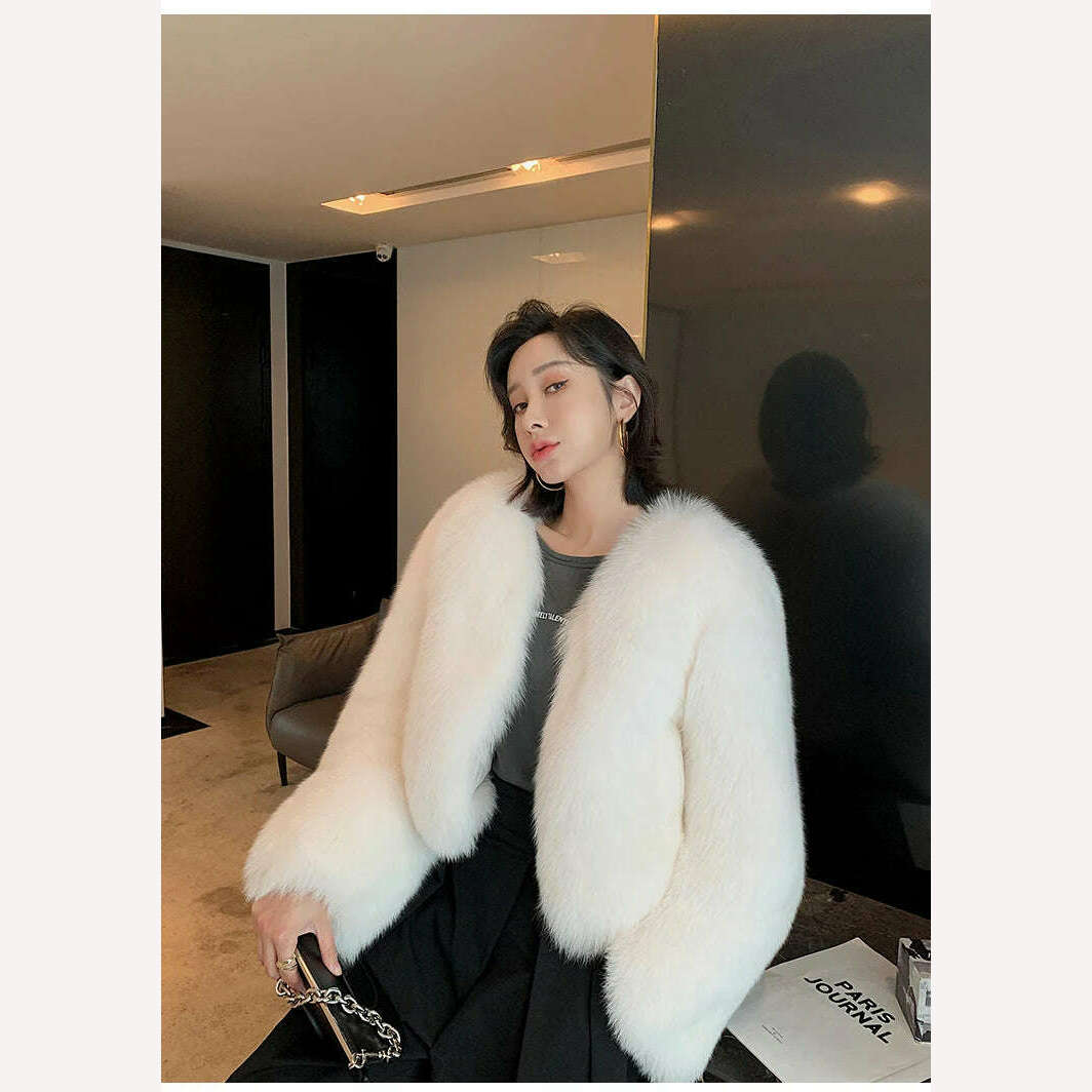 2023 Luxury Lady Winter Full Pelt Real Fox Fur Jacket Thick Warm Natural Fur Coat Women Outerwear Fashion Jacket - KIMLUD