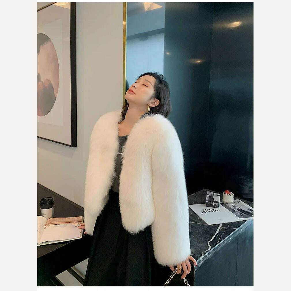 2023 Luxury Lady Winter Full Pelt Real Fox Fur Jacket Thick Warm Natural Fur Coat Women Outerwear Fashion Jacket - KIMLUD