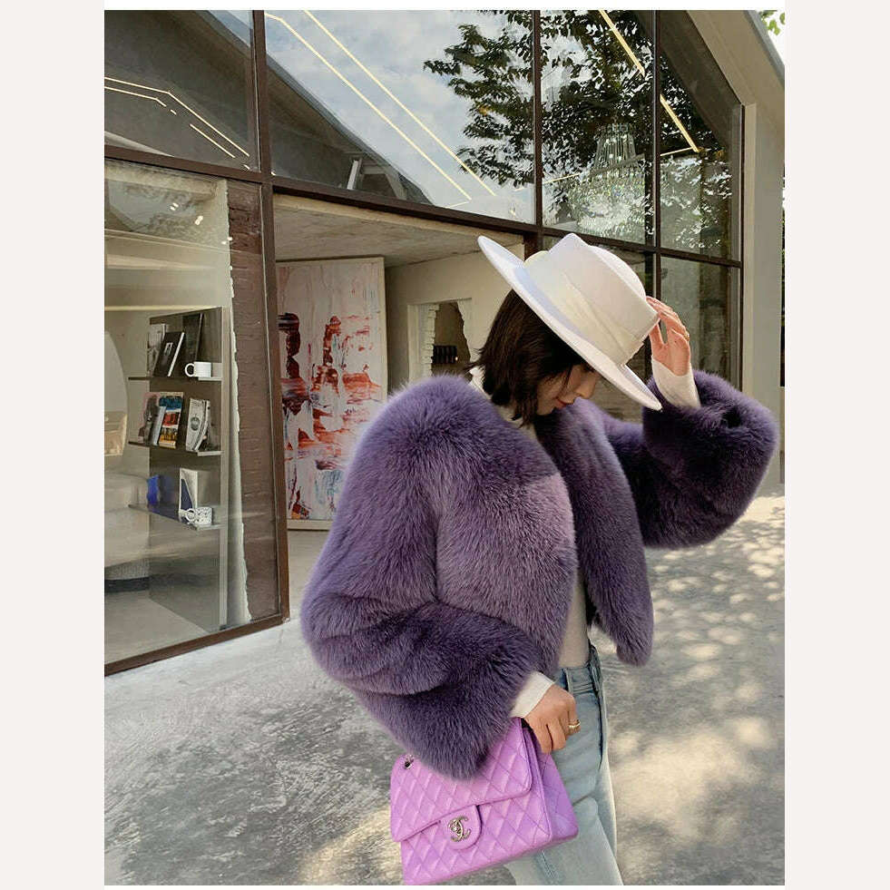 2023 Luxury Lady Winter Full Pelt Real Fox Fur Jacket Thick Warm Natural Fur Coat Women Outerwear Fashion Jacket - KIMLUD