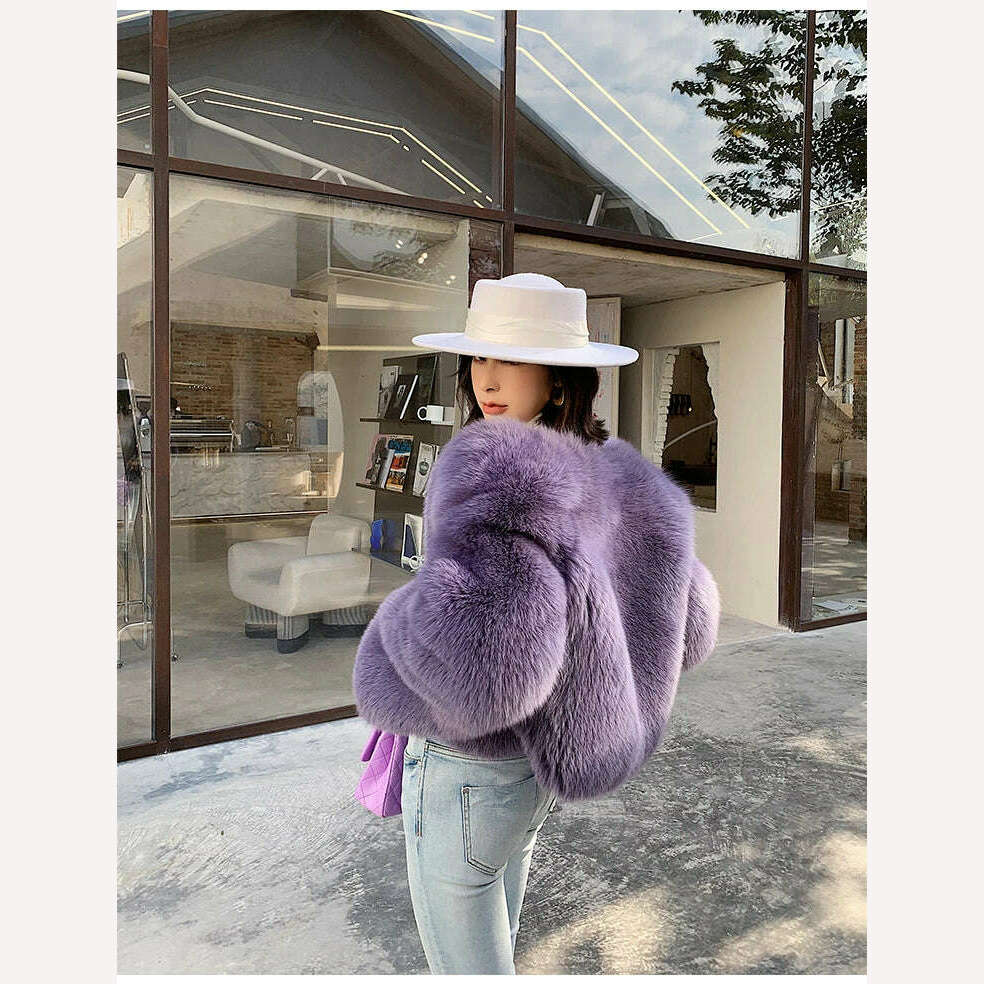 2023 Luxury Lady Winter Full Pelt Real Fox Fur Jacket Thick Warm Natural Fur Coat Women Outerwear Fashion Jacket - KIMLUD