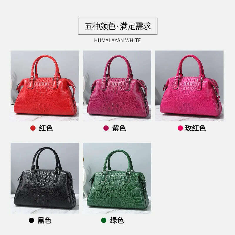 KIMLUD, 2023 New Designer Crocodile Skin Women Travel Handbag Fashion Genuine Leather Lady Shoulder Bag Large Capacity Messenger Bag 50, KIMLUD Womens Clothes