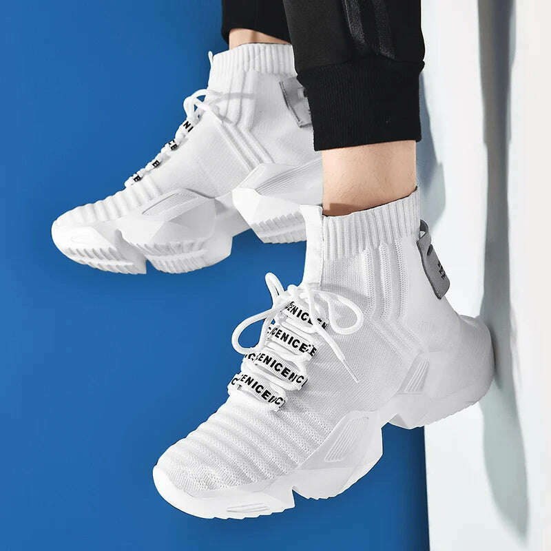 2023 New In Men's Retro Sock Sneakers High Top Chunky Men Shoes Breathable Thick Bottom Casual Shoes Zapatos De Hombre - KIMLUD