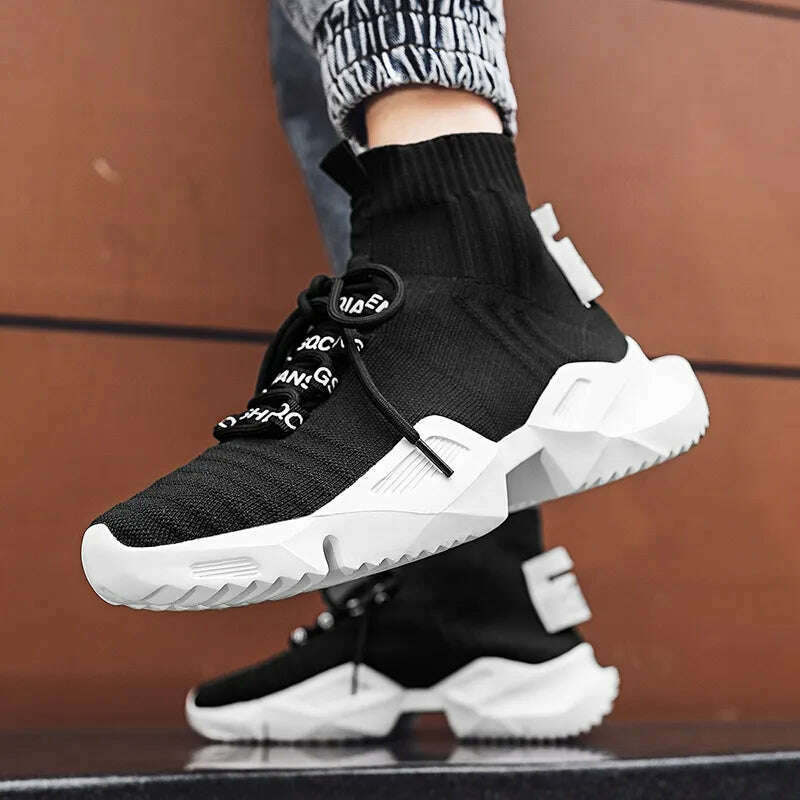 2023 New In Men's Retro Sock Sneakers High Top Chunky Men Shoes Breathable Thick Bottom Casual Shoes Zapatos De Hombre - KIMLUD