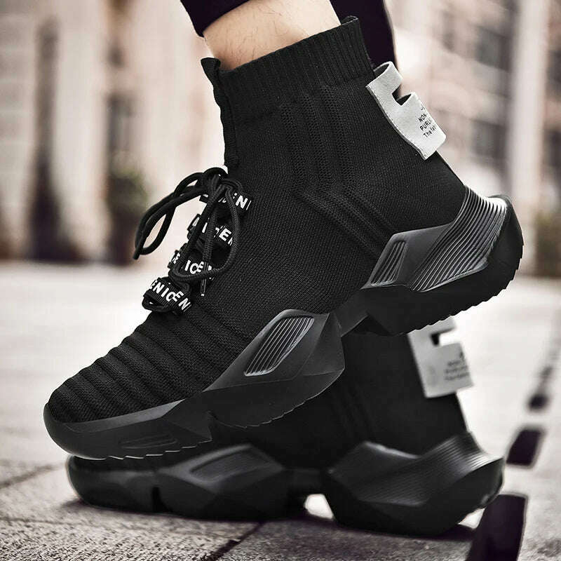 2023 New In Men's Retro Sock Sneakers High Top Chunky Men Shoes Breathable Thick Bottom Casual Shoes Zapatos De Hombre - KIMLUD