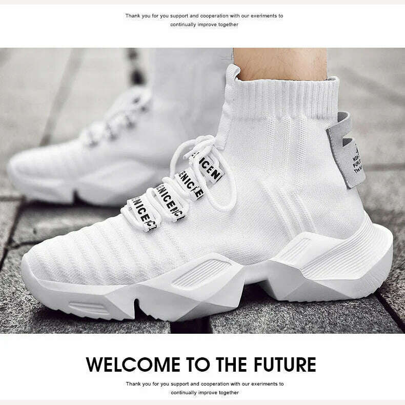 2023 New In Men's Retro Sock Sneakers High Top Chunky Men Shoes Breathable Thick Bottom Casual Shoes Zapatos De Hombre - KIMLUD