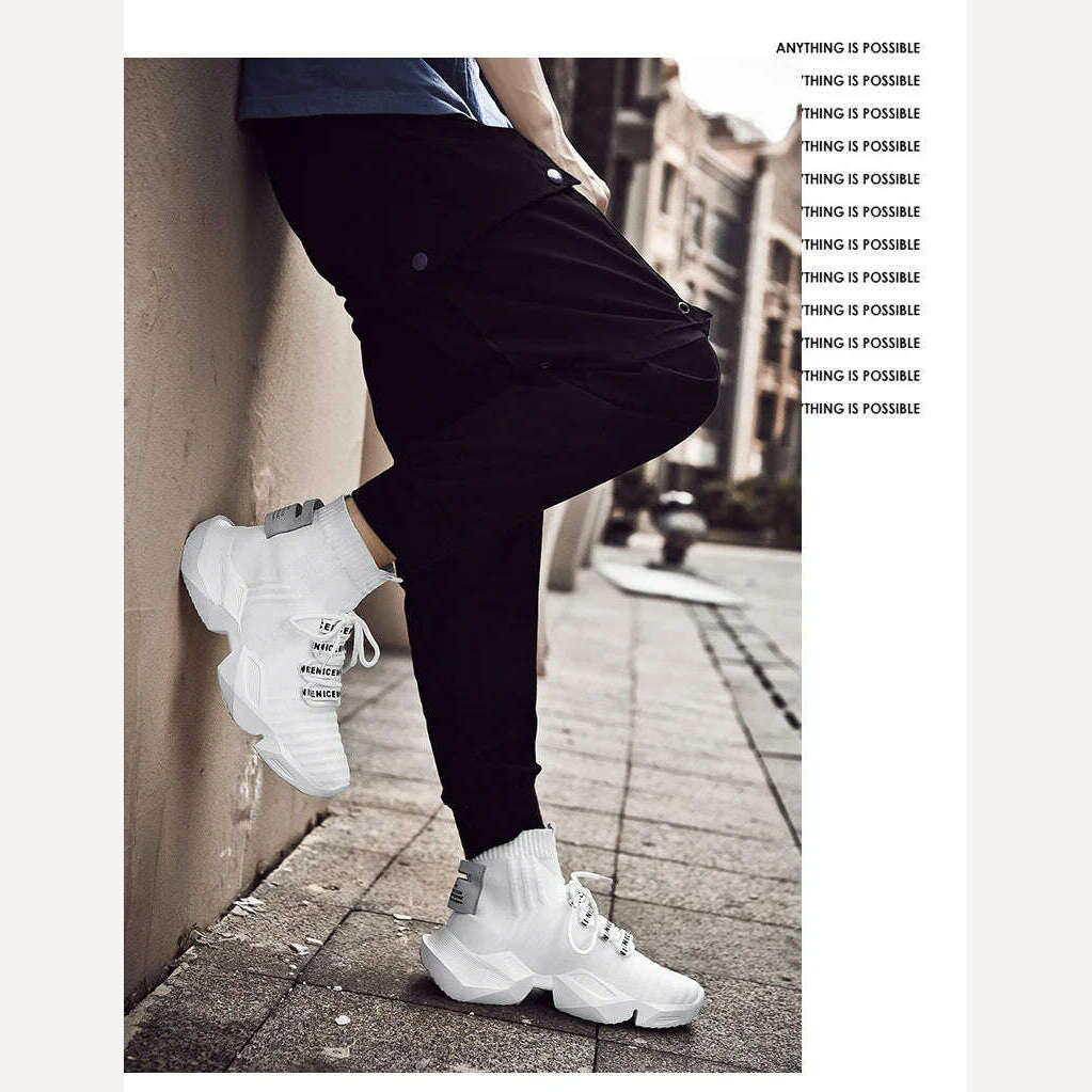 2023 New In Men's Retro Sock Sneakers High Top Chunky Men Shoes Breathable Thick Bottom Casual Shoes Zapatos De Hombre - KIMLUD