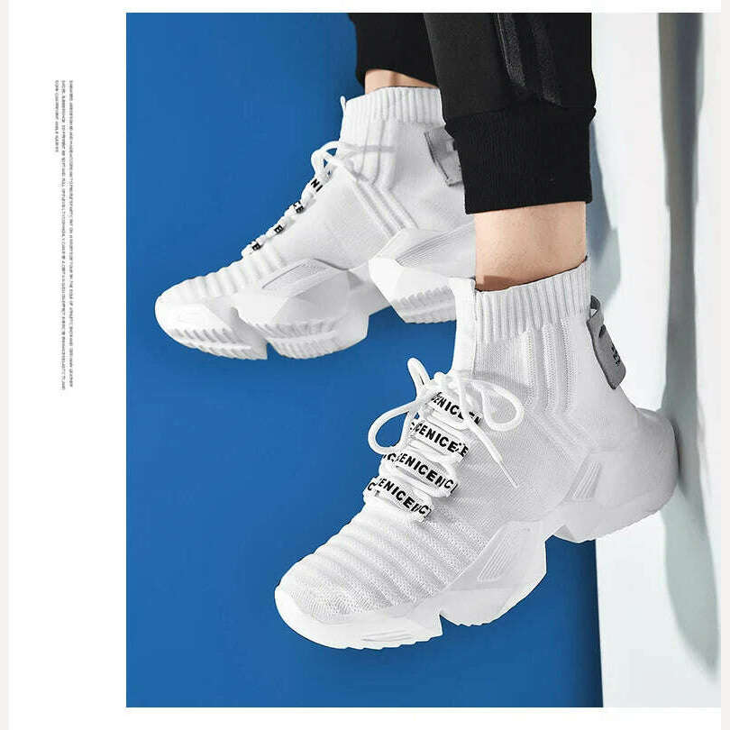 2023 New In Men's Retro Sock Sneakers High Top Chunky Men Shoes Breathable Thick Bottom Casual Shoes Zapatos De Hombre - KIMLUD
