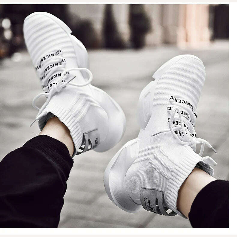 2023 New In Men's Retro Sock Sneakers High Top Chunky Men Shoes Breathable Thick Bottom Casual Shoes Zapatos De Hombre - KIMLUD