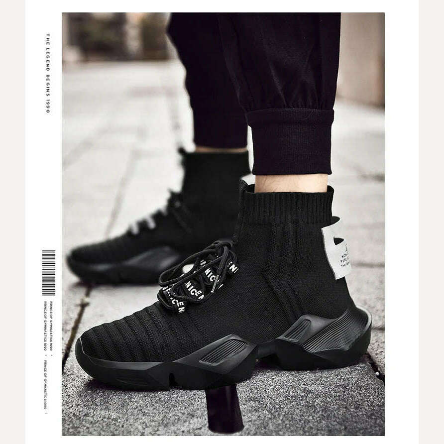 2023 New In Men's Retro Sock Sneakers High Top Chunky Men Shoes Breathable Thick Bottom Casual Shoes Zapatos De Hombre - KIMLUD