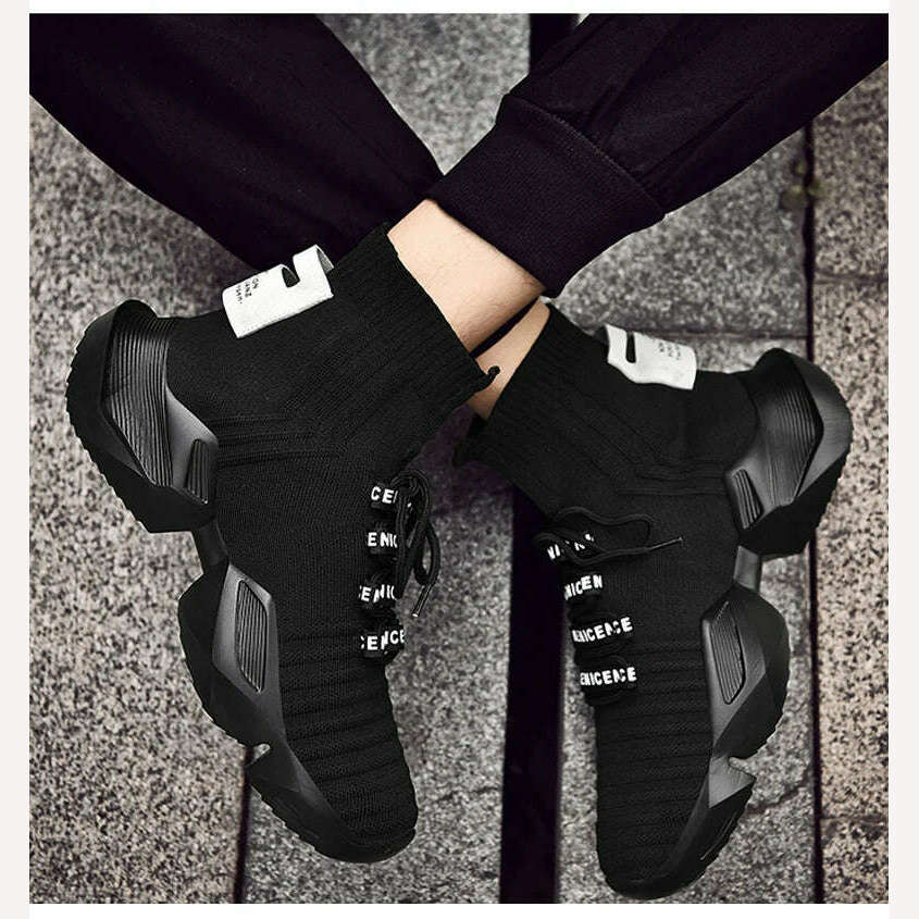 2023 New In Men's Retro Sock Sneakers High Top Chunky Men Shoes Breathable Thick Bottom Casual Shoes Zapatos De Hombre - KIMLUD