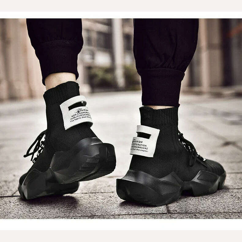2023 New In Men's Retro Sock Sneakers High Top Chunky Men Shoes Breathable Thick Bottom Casual Shoes Zapatos De Hombre - KIMLUD