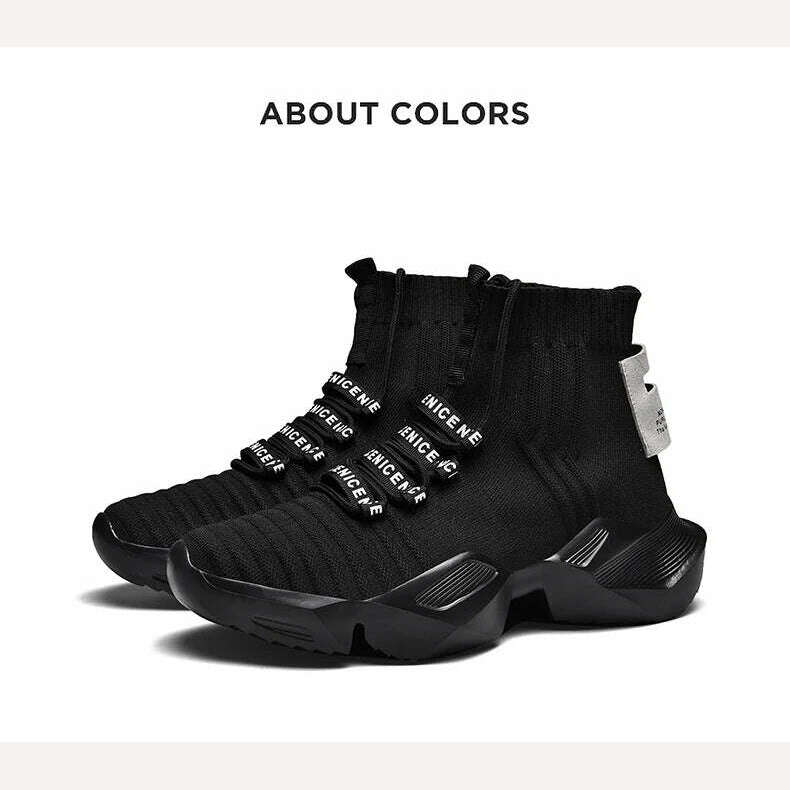 2023 New In Men's Retro Sock Sneakers High Top Chunky Men Shoes Breathable Thick Bottom Casual Shoes Zapatos De Hombre - KIMLUD