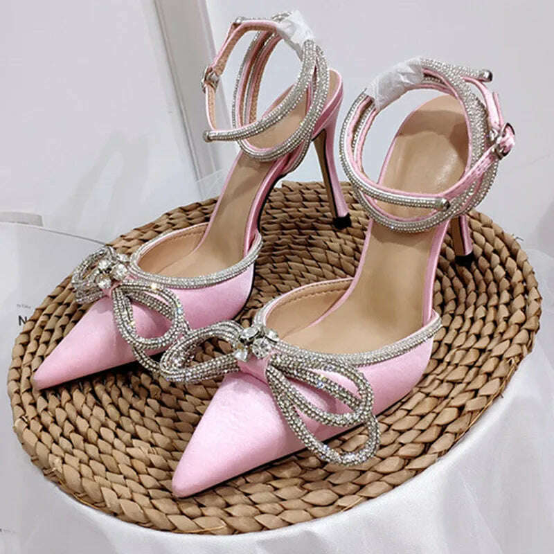 2023 Wedding Women's High Heels New Pearl High Heels Sexy Pointed Sandals Party Fashion Women's Shoes High Heel Rhinestone Shoes - KIMLUD