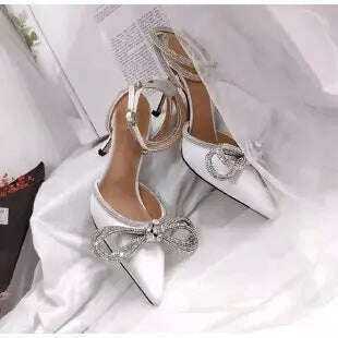2023 Wedding Women's High Heels New Pearl High Heels Sexy Pointed Sandals Party Fashion Women's Shoes High Heel Rhinestone Shoes - KIMLUD