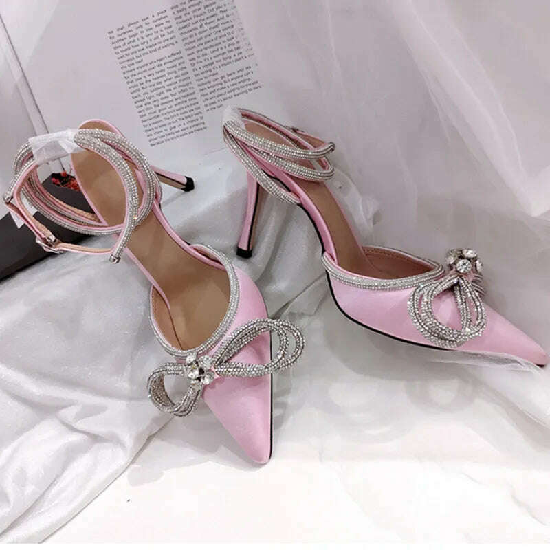 2023 Wedding Women's High Heels New Pearl High Heels Sexy Pointed Sandals Party Fashion Women's Shoes High Heel Rhinestone Shoes - KIMLUD