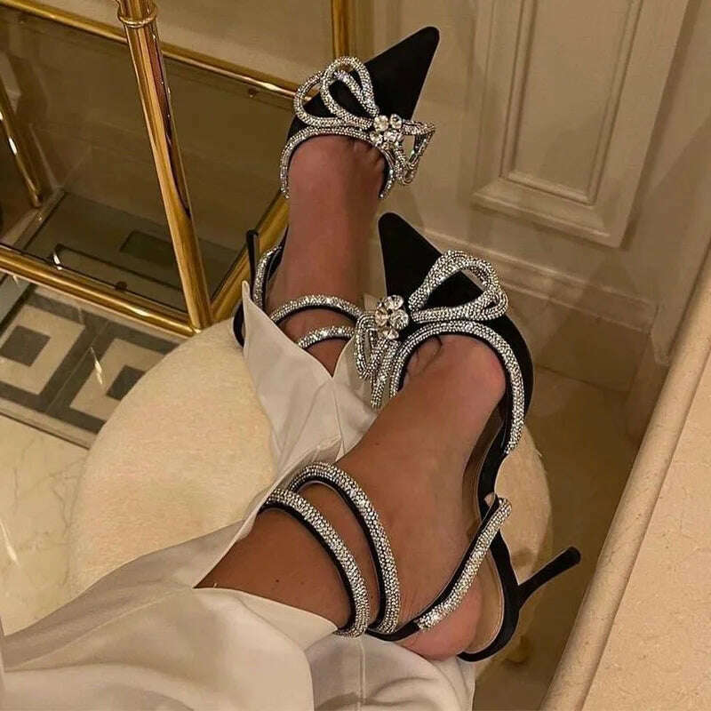 2023 Wedding Women's High Heels New Pearl High Heels Sexy Pointed Sandals Party Fashion Women's Shoes High Heel Rhinestone Shoes - KIMLUD
