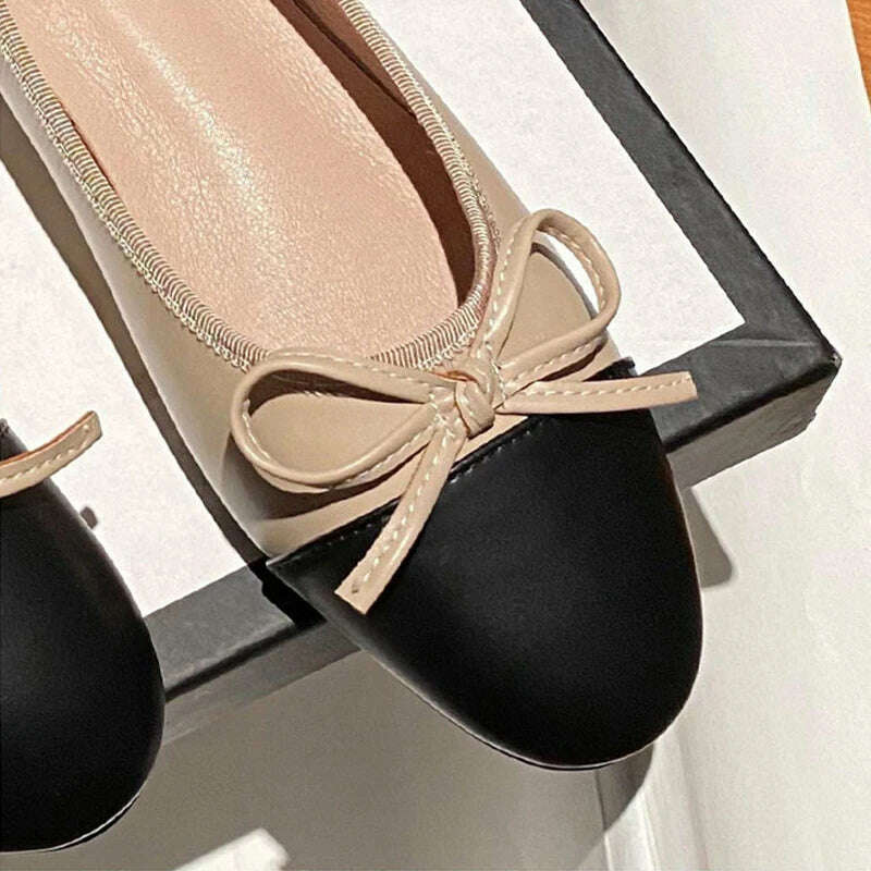 KIMLUD, 2024 Luxury Woman Flat Sandal Dress Shoes High Heels Retro Closed Square Toe Mules Shoes Girls Wedding Shoe Casual Flat Shoes, KIMLUD Womens Clothes