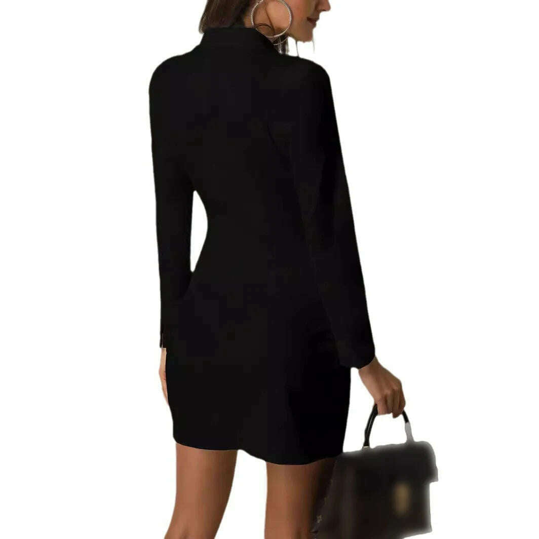 KIMLUD, 2024 New Women Blazer Elegant Office Lady Dress Long Sleeve Black White Spring Summer Female Causal Fashion Large Size Suit, KIMLUD Womens Clothes
