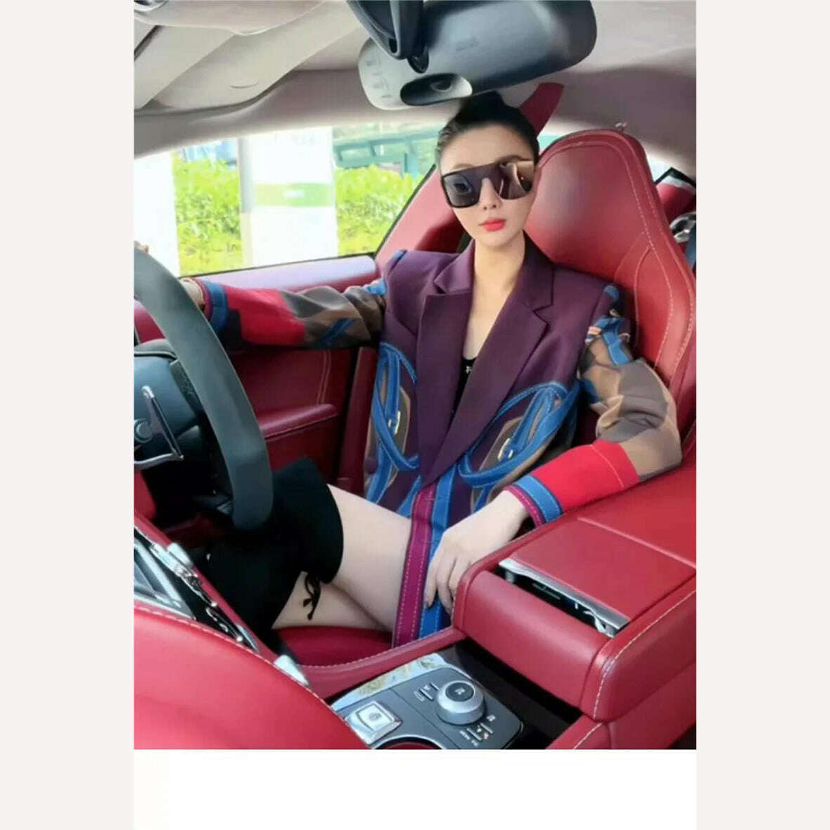 2024 New Women Fashion contrast color Print Blazer ladies casual loose suit Jacket notched collar Long Sleeve Suit Coat Y4830 - KIMLUD