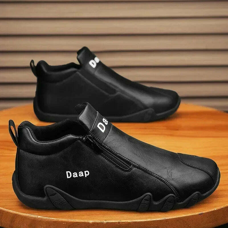 KIMLUD, 2025 New Casual shoe for Men Luxury Round Toe Men Ankle Boots Light Slip on Walking shoe Outdoor Comfor Men High Top Sneakers, black / 43, KIMLUD APPAREL - Womens Clothes