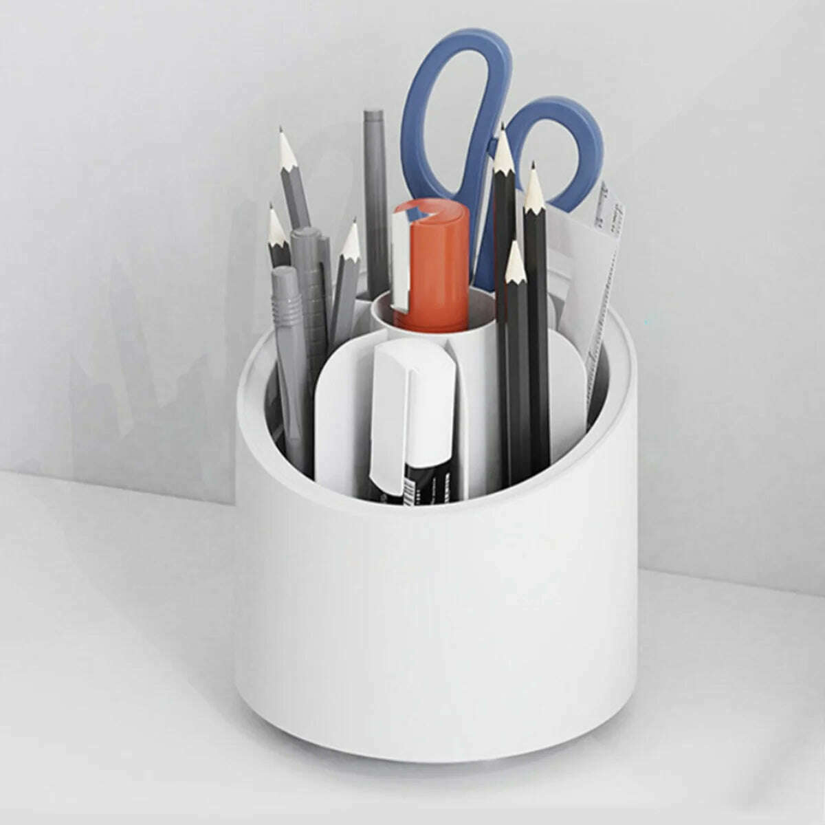 KIMLUD, 360° Rotating Makeup Brush Storage Box Desktop Cosmetic Organizer Lipstick Eyebrow Pencil Eye Shadow Brush Holder Organizer, KIMLUD Womens Clothes