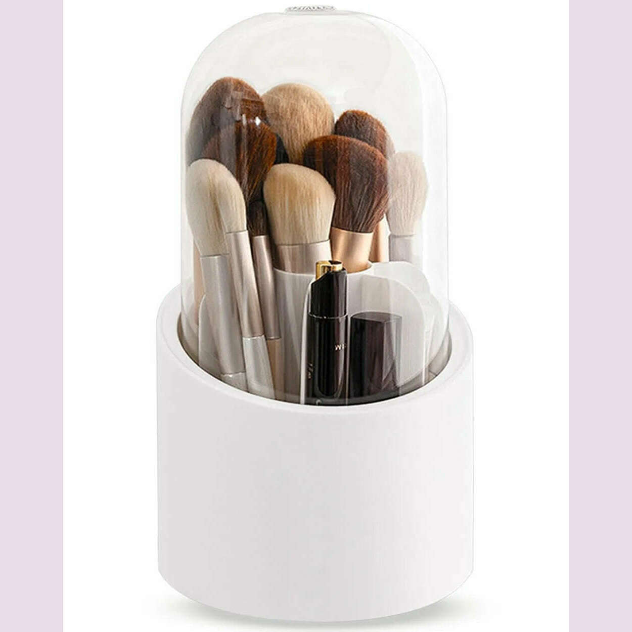 KIMLUD, 360° Rotating Makeup Brush Storage Box Desktop Cosmetic Organizer Lipstick Eyebrow Pencil Eye Shadow Brush Holder Organizer, KIMLUD Womens Clothes