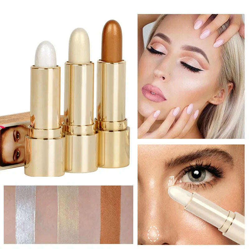 3D Highlight Embellish Contour Highlighter Pencil Brighten Skin Face Makeup Bronzers Highlight Contour Face Illuminator Cosmetic - KIMLUD
