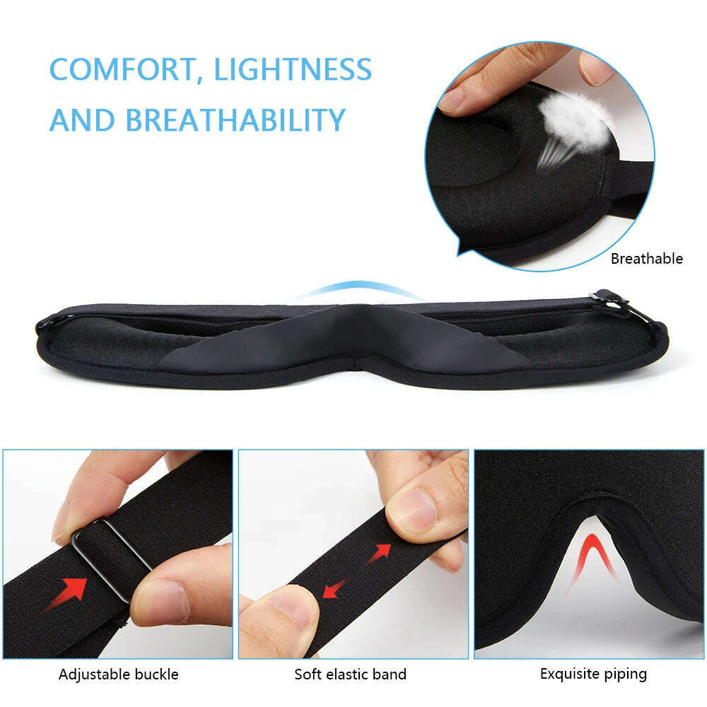 3D Sleep Mask Large Room for Eyeslash Blindfold Eyeshade Sleeping Mask Eye Patche Mask Sleeping Aid Block Out Ligh Slaapmasker - KIMLUD