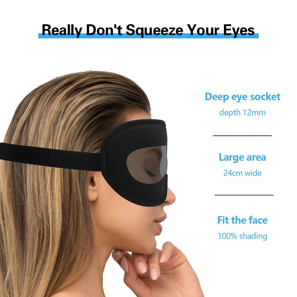 3D Sleep Mask Large Room for Eyeslash Blindfold Eyeshade Sleeping Mask Eye Patche Mask Sleeping Aid Block Out Ligh Slaapmasker - KIMLUD
