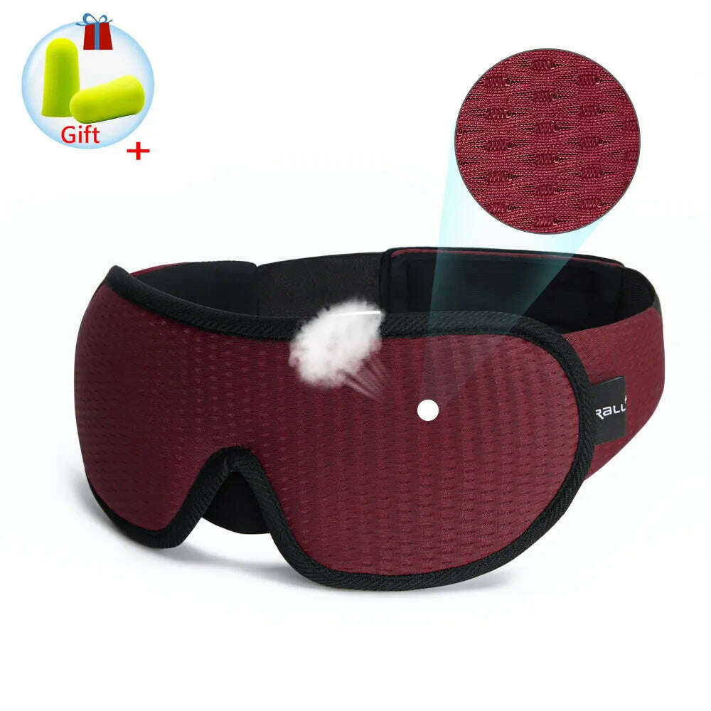 3D Sleeping Mask Block Out Light Sleep Mask For Eyes Soft Sleeping Aid Eye Mask for Travel Eyeshade Night Breathable Slaapmasker - KIMLUD