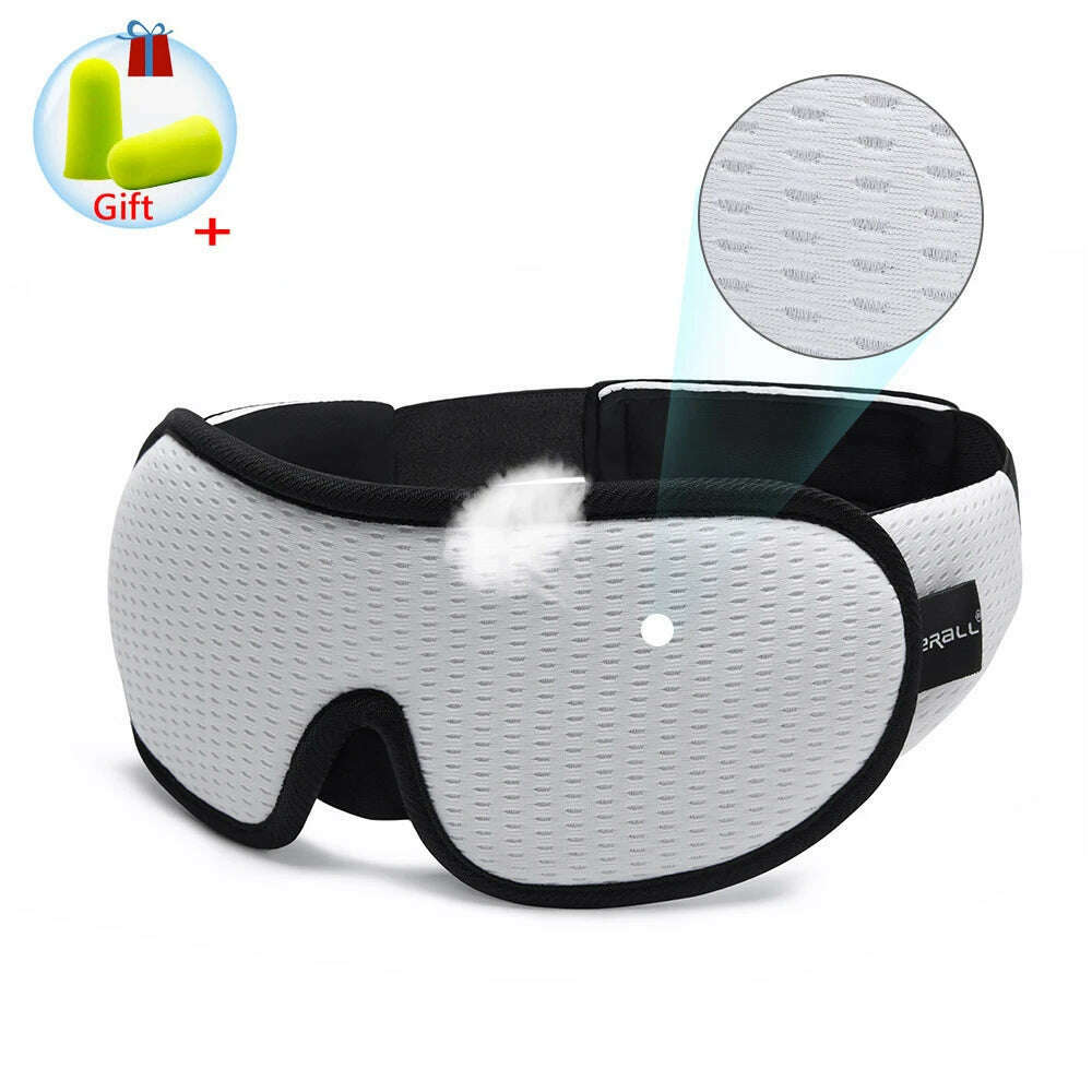 3D Sleeping Mask Block Out Light Sleep Mask For Eyes Soft Sleeping Aid Eye Mask for Travel Eyeshade Night Breathable Slaapmasker - KIMLUD
