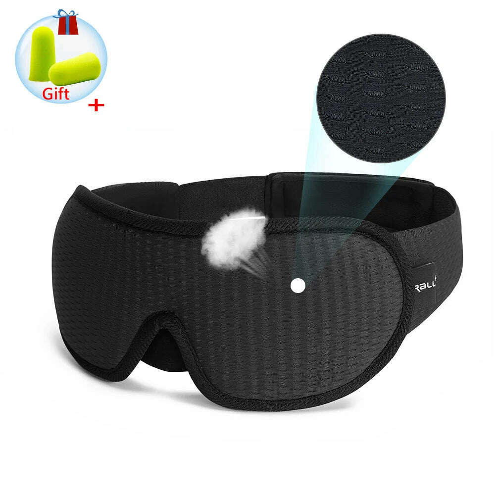 3D Sleeping Mask Block Out Light Sleep Mask For Eyes Soft Sleeping Aid Eye Mask for Travel Eyeshade Night Breathable Slaapmasker - KIMLUD