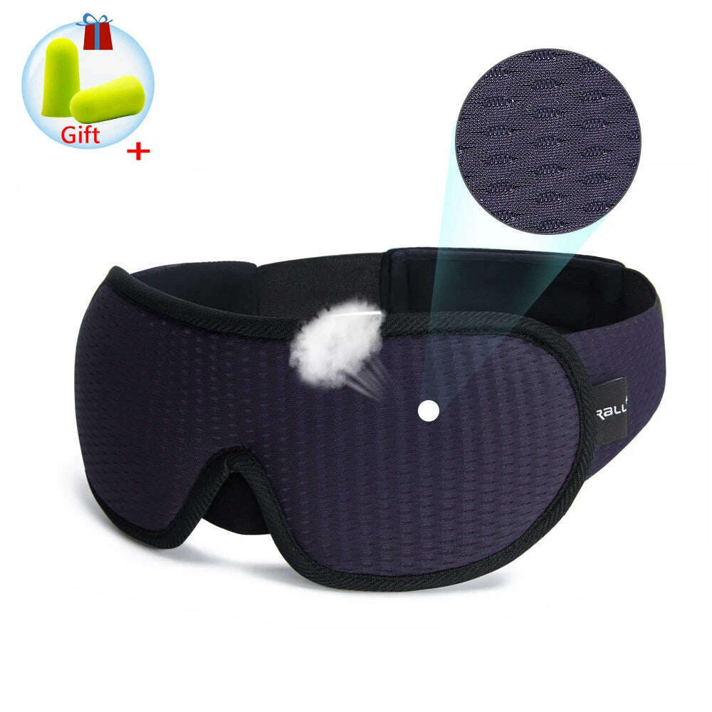 3D Sleeping Mask Block Out Light Sleep Mask For Eyes Soft Sleeping Aid Eye Mask for Travel Eyeshade Night Breathable Slaapmasker - KIMLUD