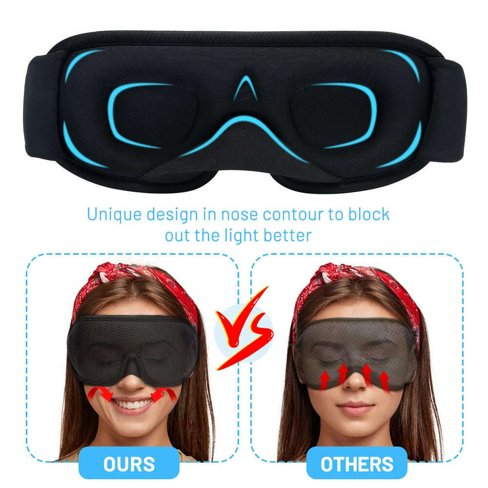 3D Sleeping Mask Block Out Light Sleep Mask For Eyes Soft Sleeping Aid Eye Mask for Travel Eyeshade Night Breathable Slaapmasker - KIMLUD