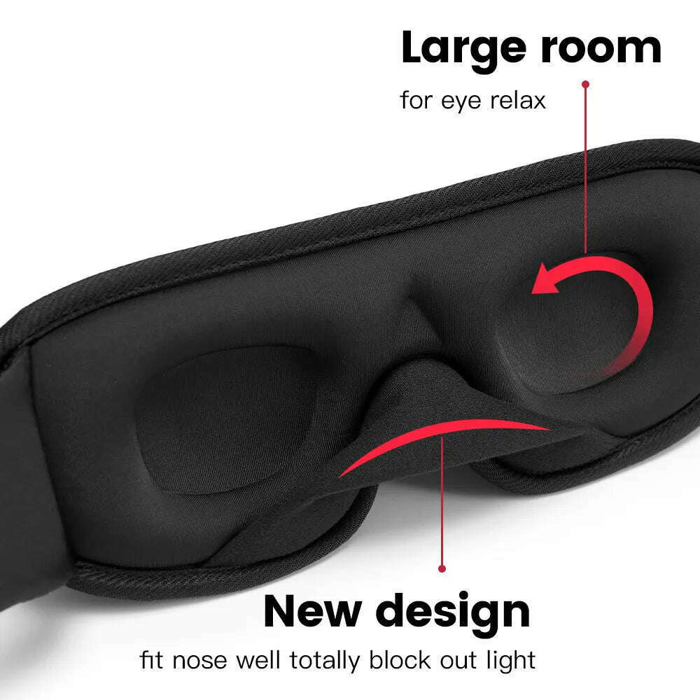 3D Sleeping Mask Block Out Light Sleep Mask For Eyes Soft Sleeping Aid Eye Mask for Travel Eyeshade Night Breathable Slaapmasker - KIMLUD