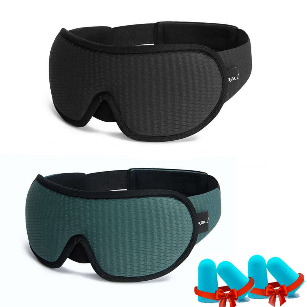 3D Sleeping Mask Blocking Light Sleep Eye Mask Memory Foam Eyeshade Soft Padded Slaapmasker EyePatch Travel Sleeping Aid - KIMLUD